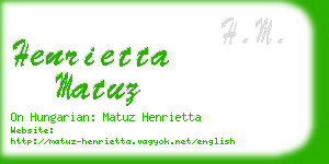 henrietta matuz business card